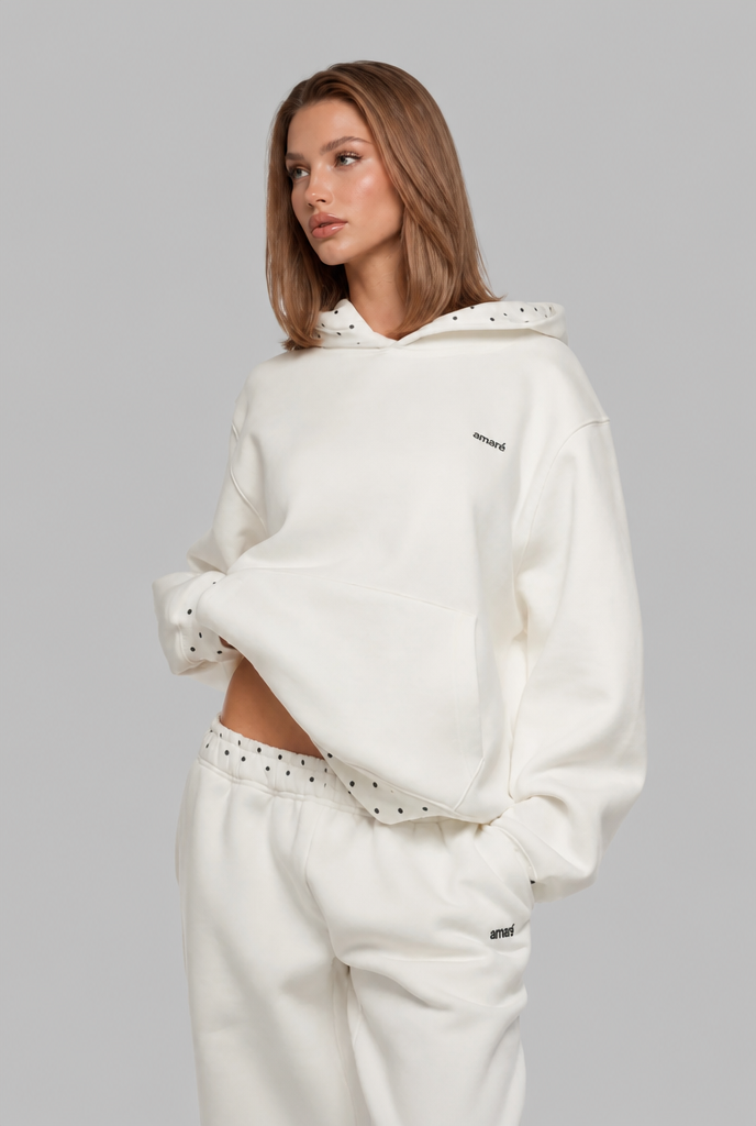 Polka Dot Detail Hoodie