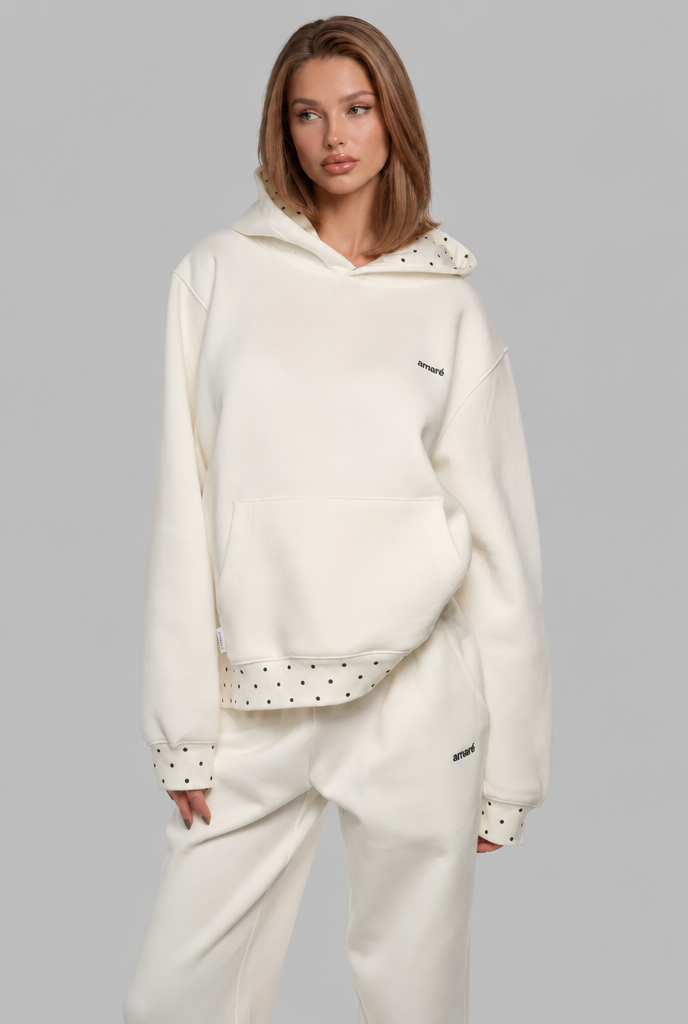 Polka Dot Detail Hoodie