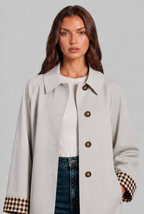Gingham Cuff Trench Jacket