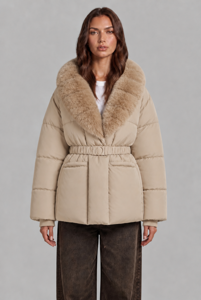 Faux Fur Collar Padded Jacket