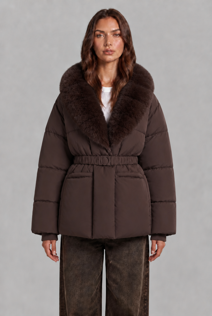 Faux Fur Collar Padded Jacket