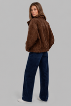 Oversized Suede Bomber Jacket