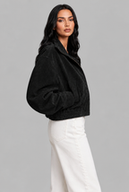 Oversized Suede Bomber Jacket