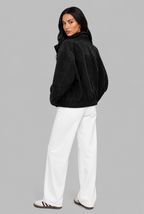 Oversized Suede Bomber Jacket