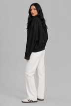 Oversized Suede Bomber Jacket