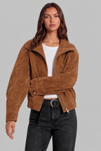 Oversized Suede Bomber Jacket