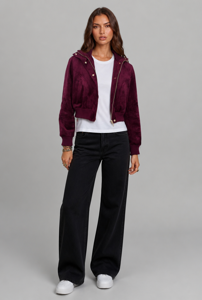 Isla Suede Bomber Jacket