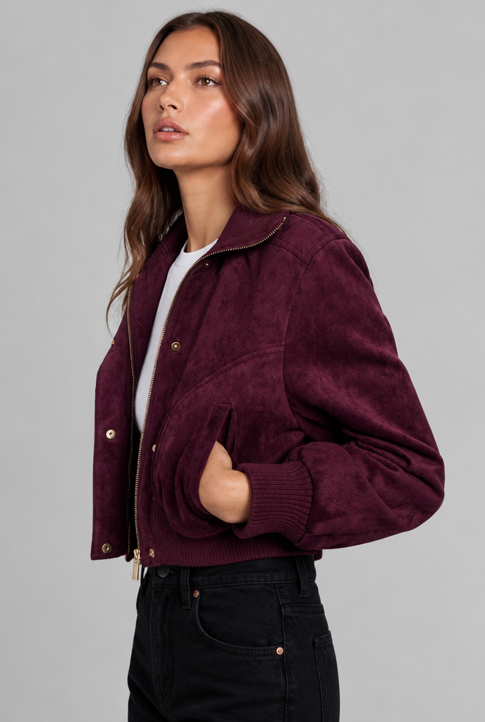 Isla Suede Bomber Jacket
