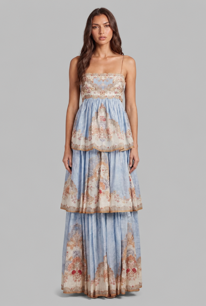 Tiered Floral Maxi Dress