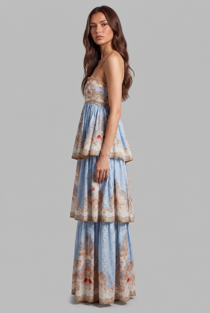 Tiered Floral Maxi Dress