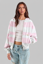 Striped Zip Up Hoodie