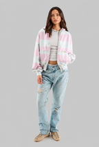 Striped Zip Up Hoodie