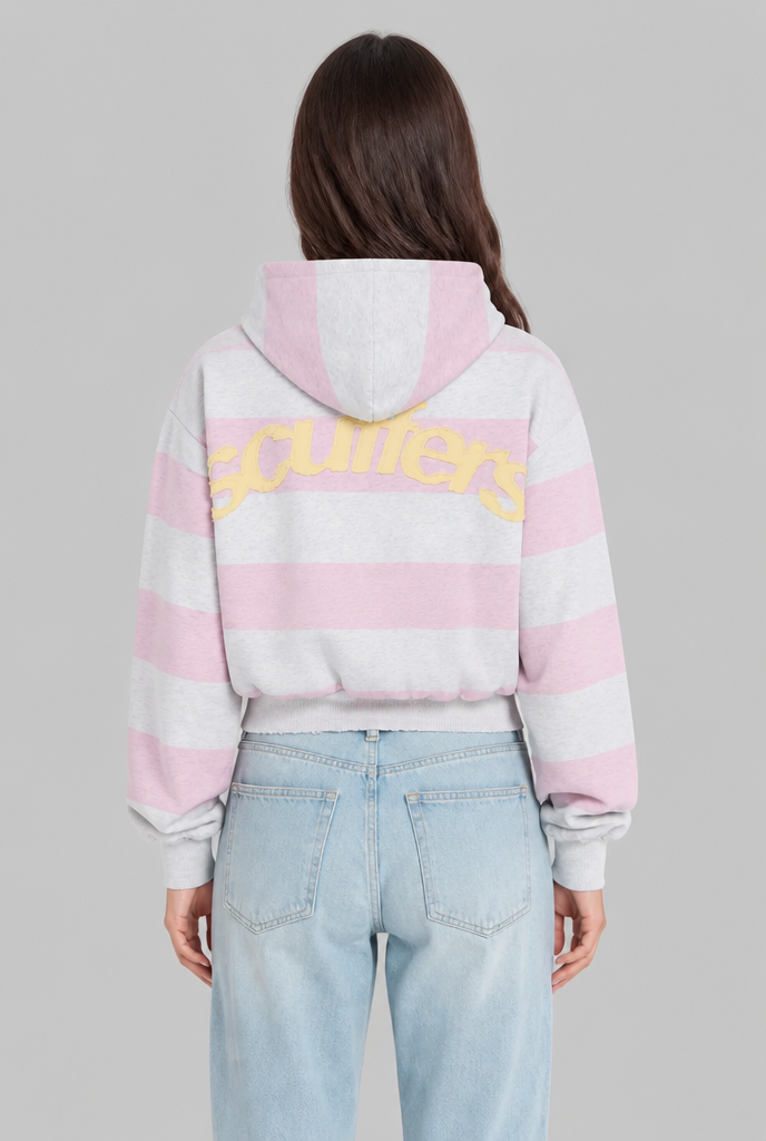 Striped Zip Up Hoodie