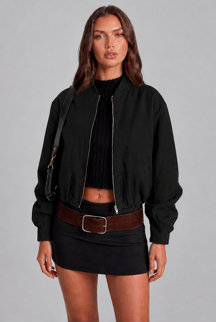 Anna Cropped Bomber Jacket