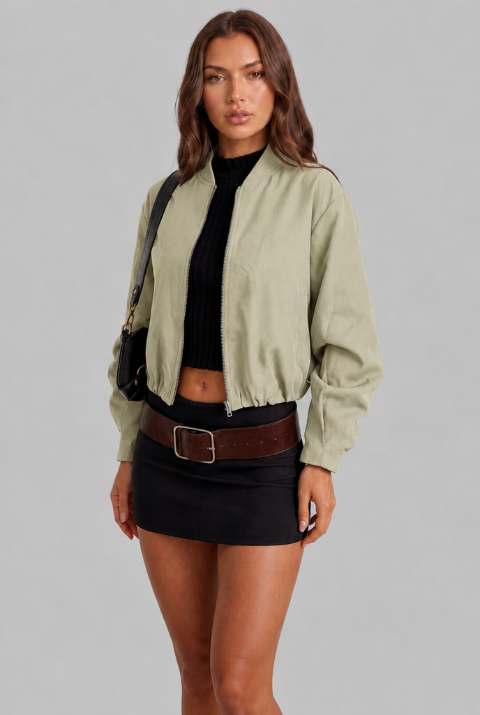Anna Cropped Bomber Jacket
