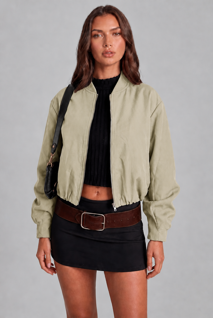 Anna Cropped Bomber Jacket