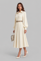 Belted Shirt Midi Dress