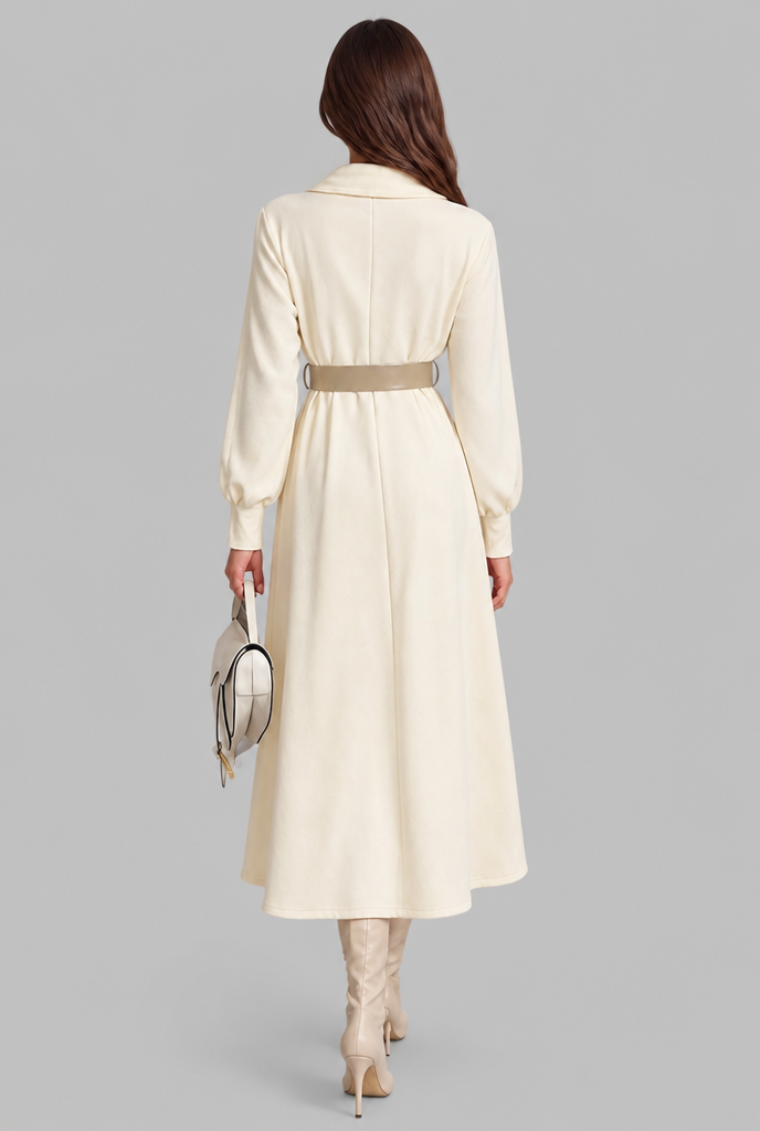 Belted Shirt Midi Dress