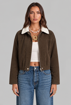 Cropped Jacket with Sherpa Collar