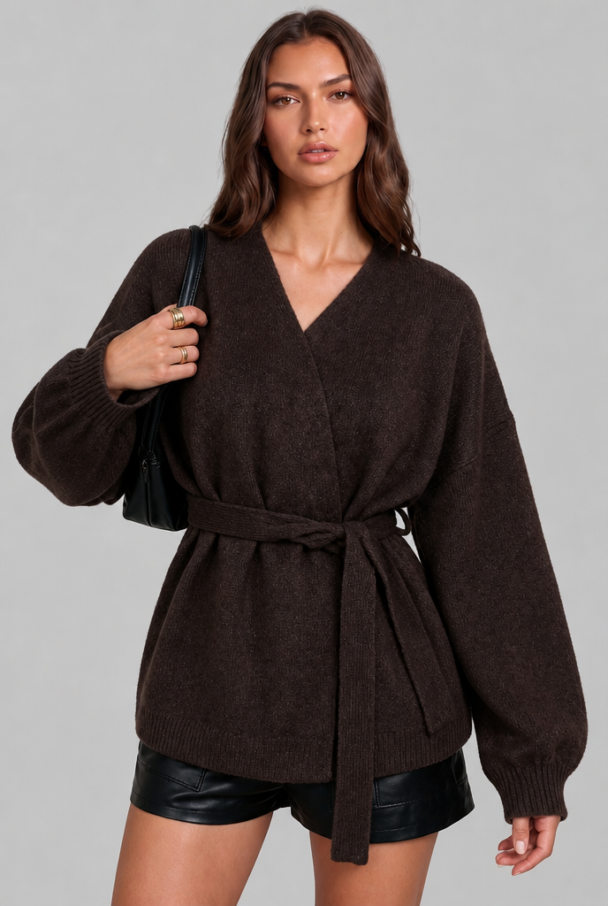 Belted Knit Cardigan
