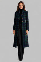 Long Check Overcoat