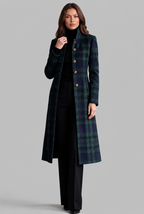 Long Check Overcoat