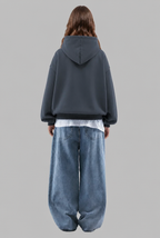 Oversized Washed Logo Hoodie