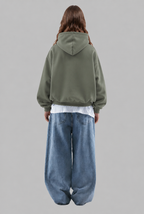 Oversized Washed Logo Hoodie