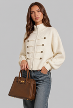 Military Zip Up Knit Cardigan