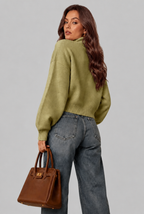 Military Zip Up Knit Cardigan