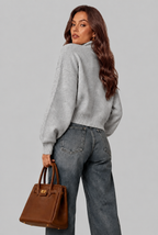 Military Zip Up Knit Cardigan