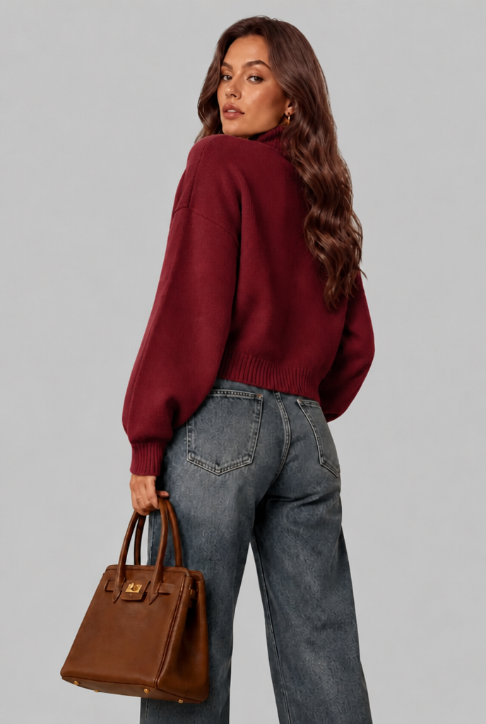 Military Zip Up Knit Cardigan
