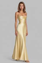 Bella Satin Lace Up Maxi Dress