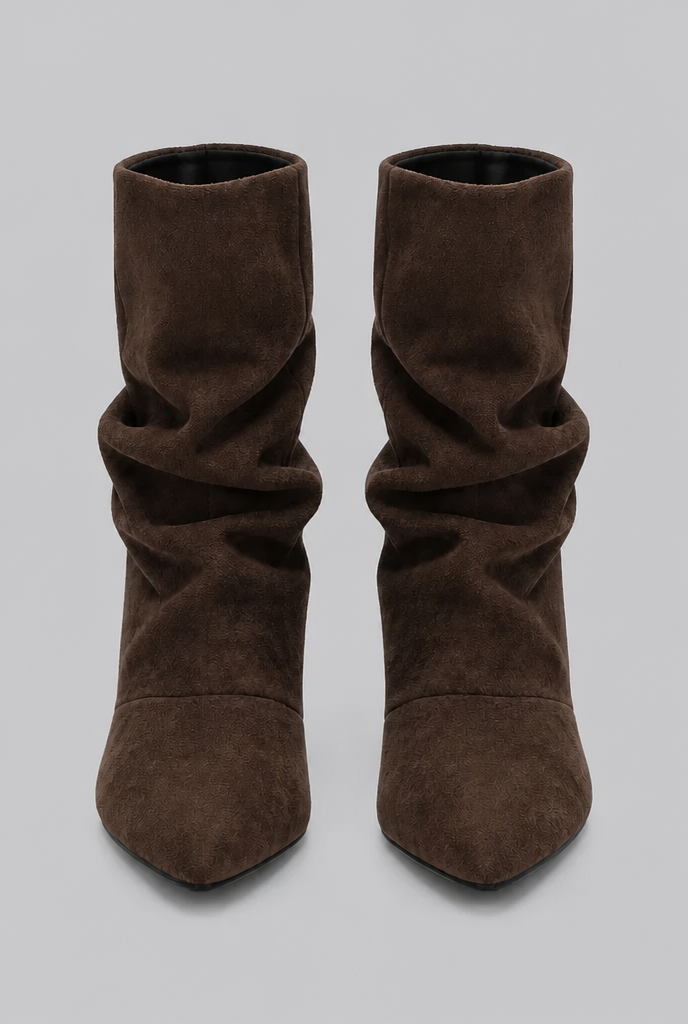 Slouch Kitten Heel Ankle Boots