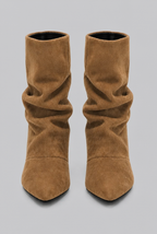Slouch Kitten Heel Ankle Boots