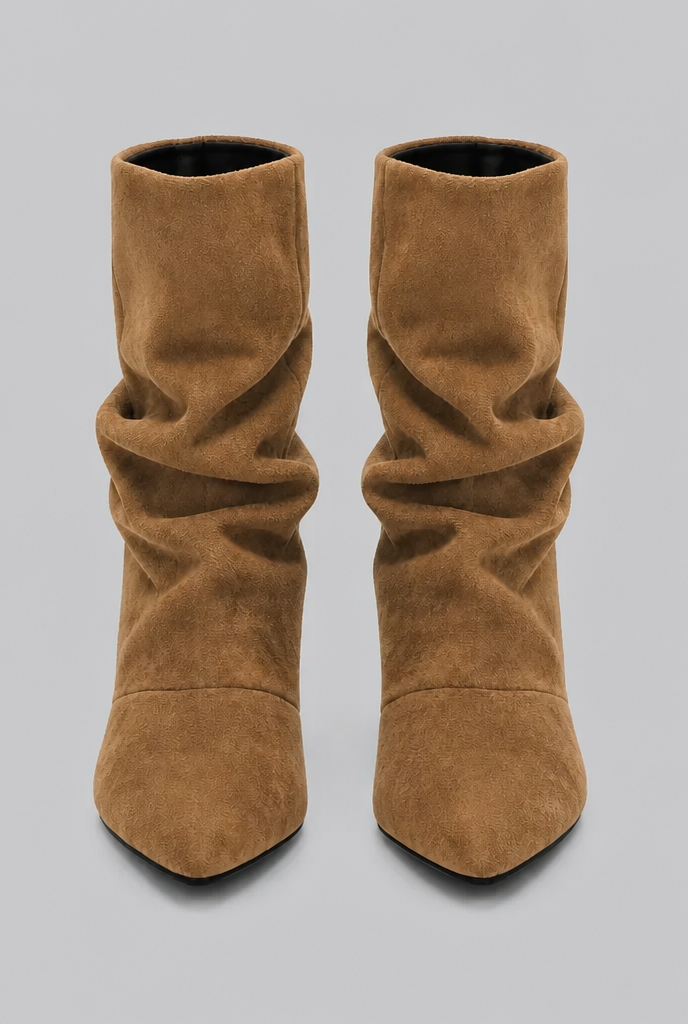 Slouch Kitten Heel Ankle Boots