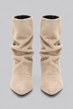 Slouch Kitten Heel Ankle Boots