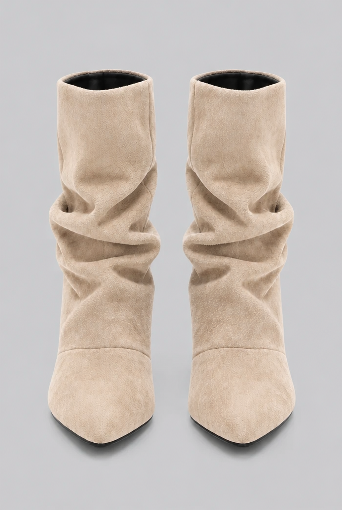 Slouch Kitten Heel Ankle Boots