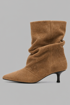 Slouch Kitten Heel Ankle Boots