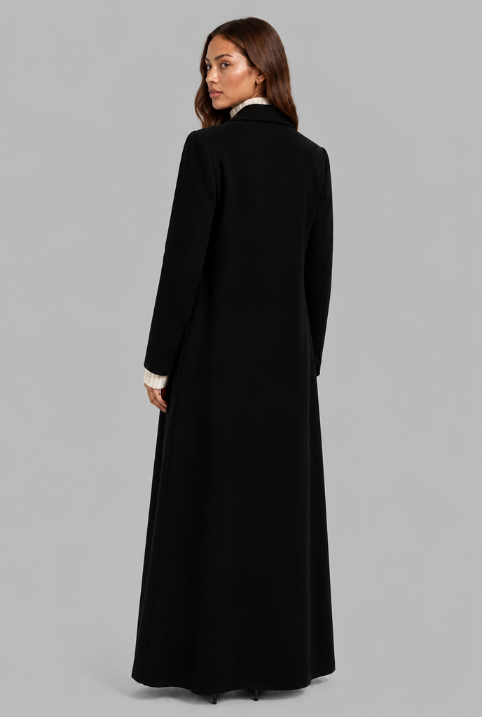 Long Double Breasted Wool Overcoat