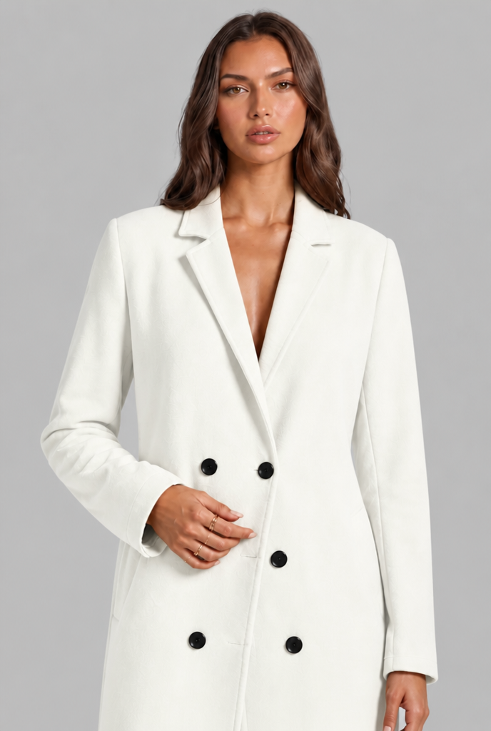 Long Double Breasted Wool Overcoat