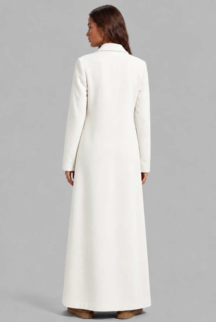 Long Double Breasted Wool Overcoat