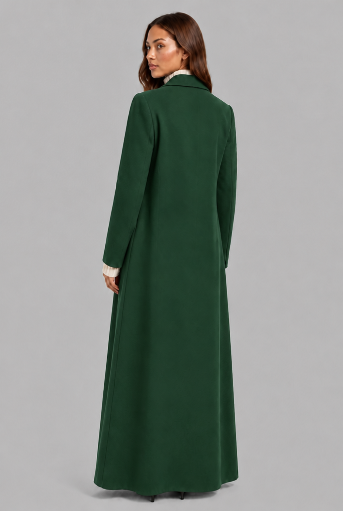 Long Double Breasted Wool Overcoat