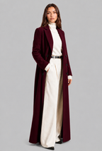 Long Double Breasted Wool Overcoat