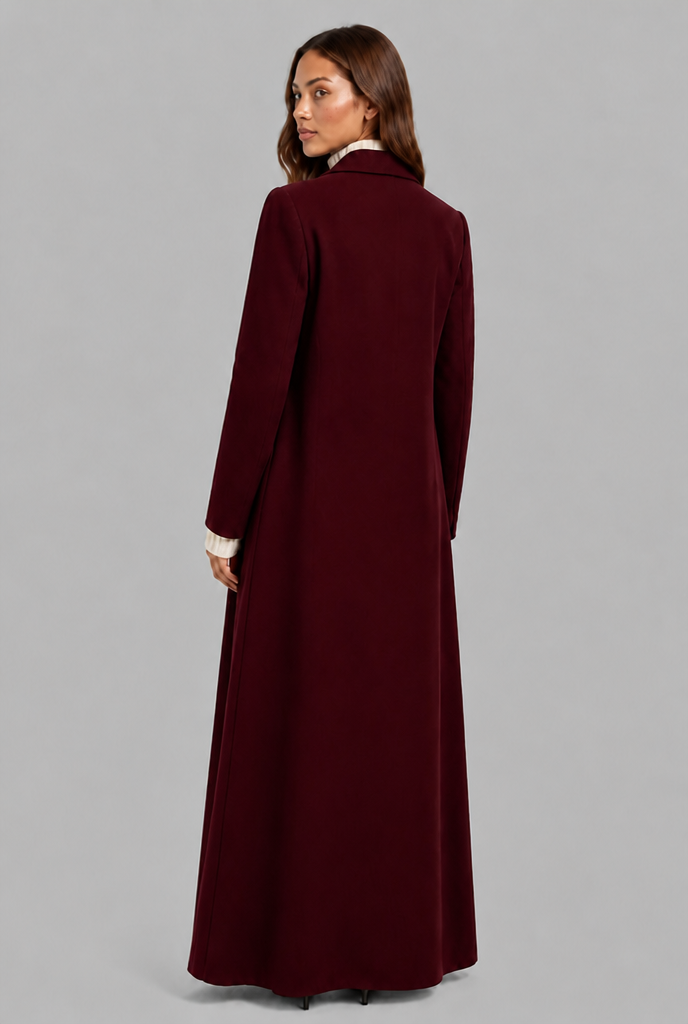 Long Double Breasted Wool Overcoat