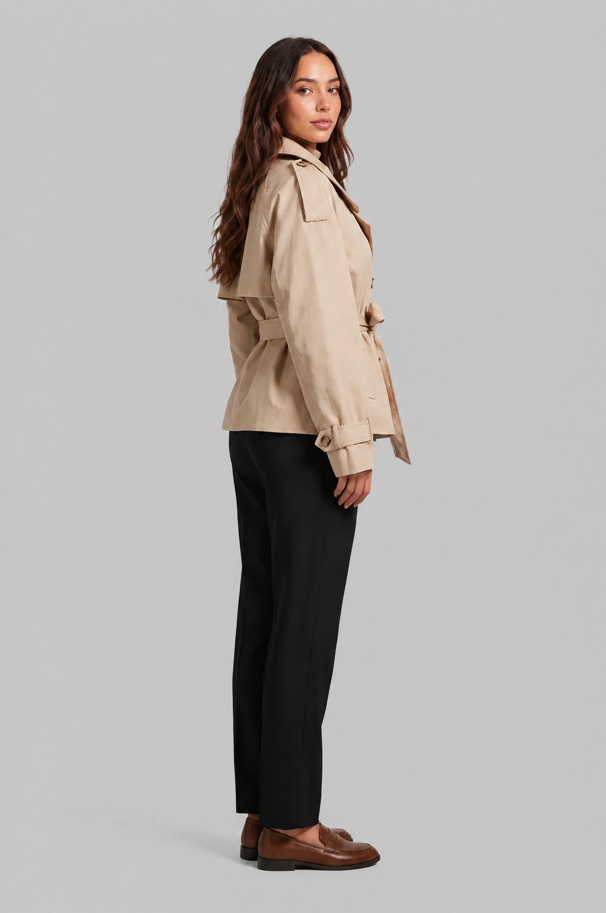 Camille Funnel Neck Trench Coat