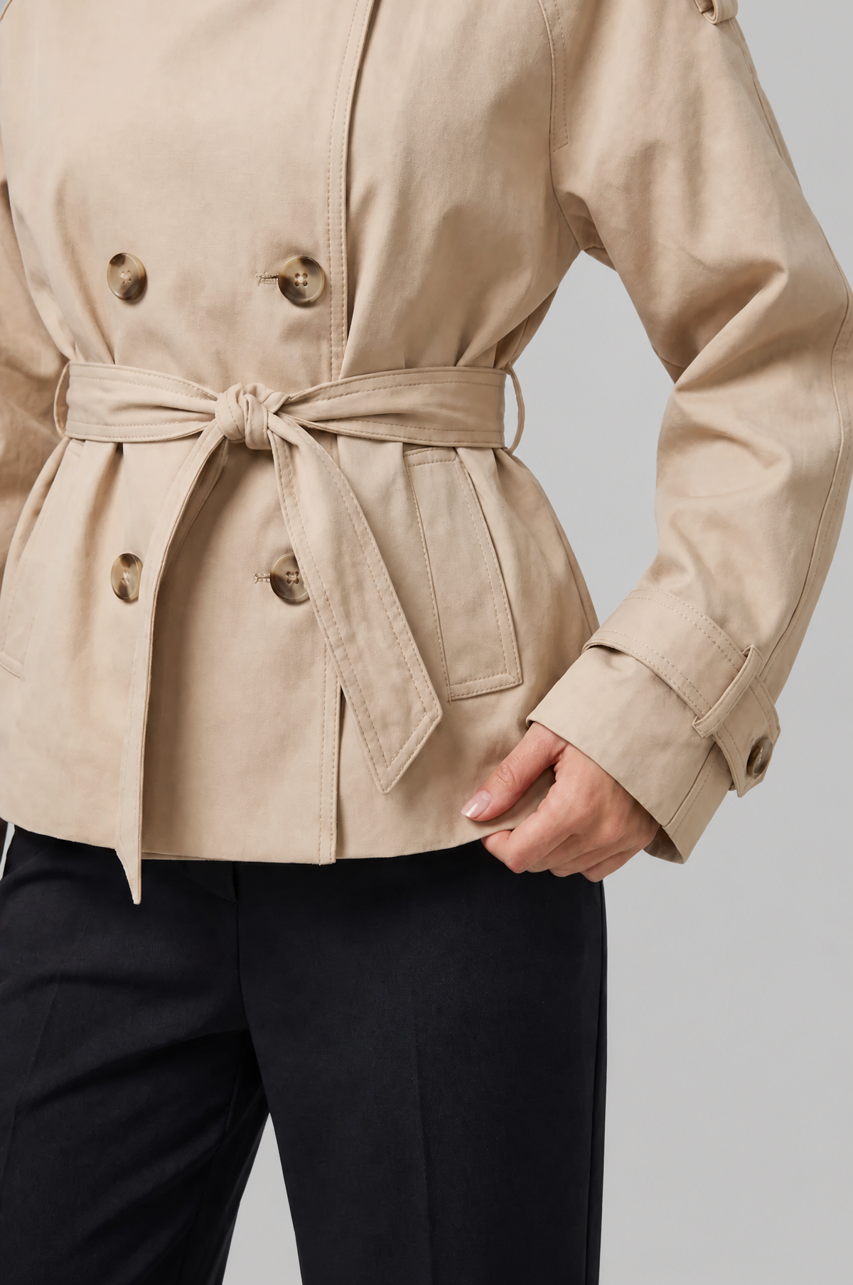 Camille Funnel Neck Trench Coat
