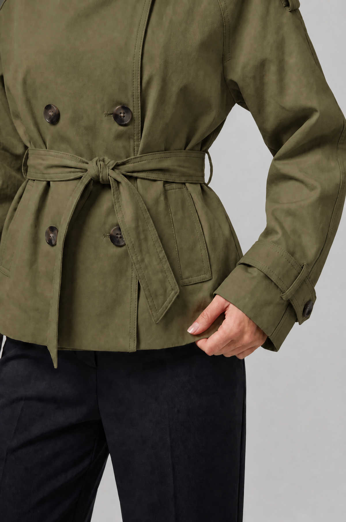 Camille Funnel Neck Trench Coat