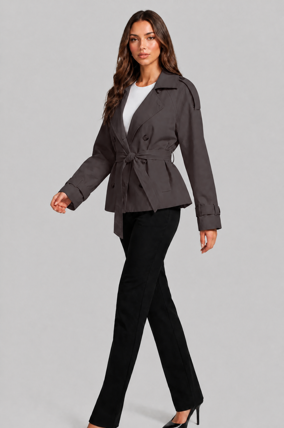 Camille Funnel Neck Trench Coat