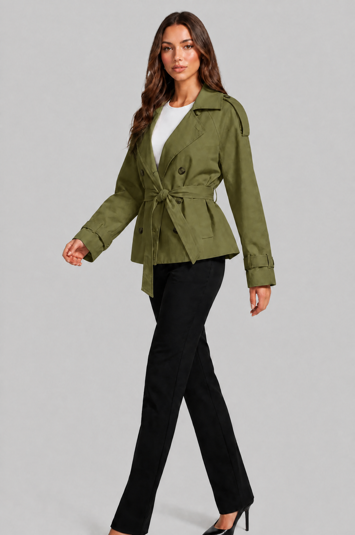 Camille Funnel Neck Trench Coat
